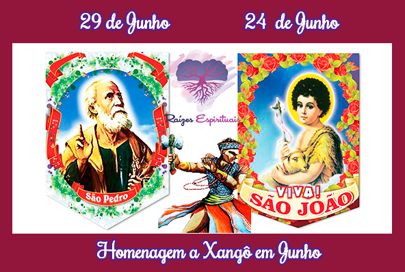 Xangô sincretizado no catolicismo com São João e São Pedro