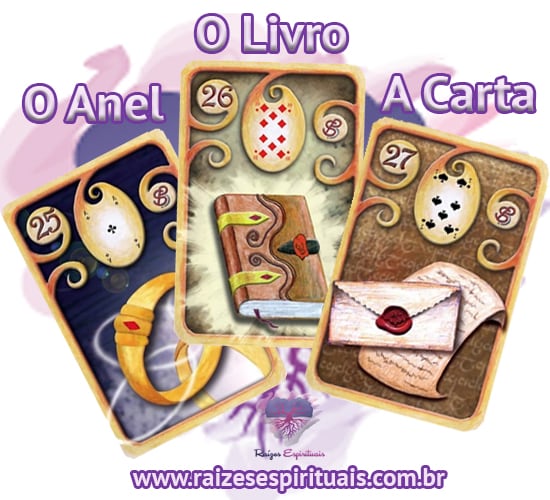 O Anel, O Livro e A Carta - Cada uma destas cartas ciganas,  combinada com um naipe, tem o seu significado único e preciso.