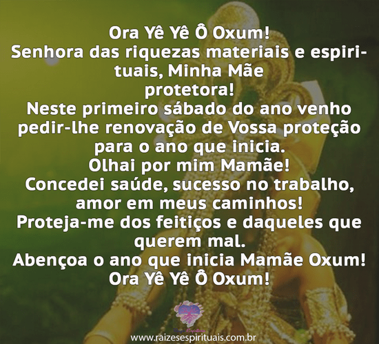 Pedido de proteção a Oxum