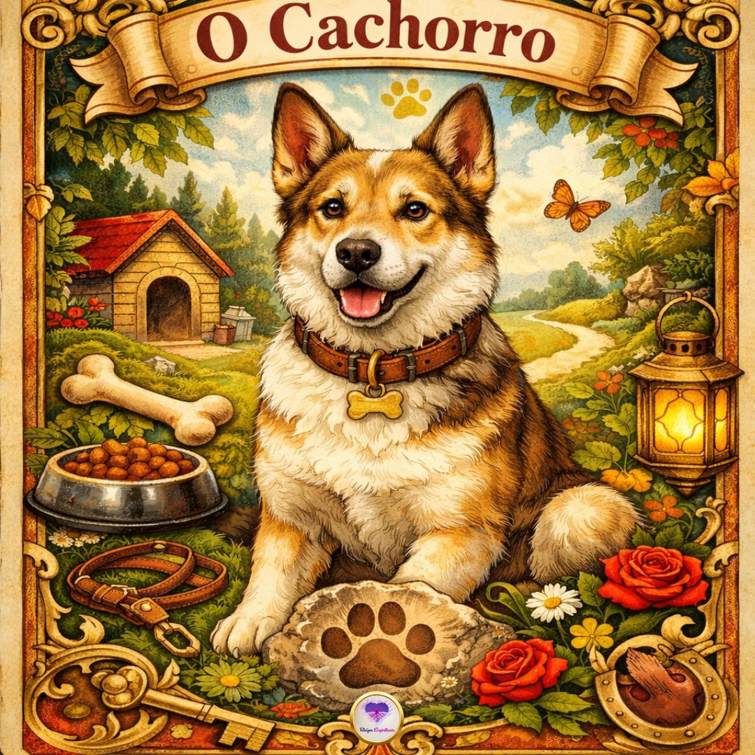 Imagem com a carta representando o cachorro, ligada ao baralho cigano