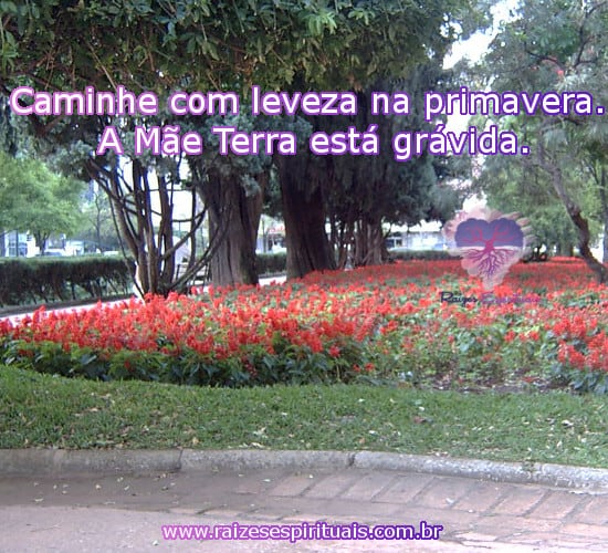 Caminhe com leveza na primavera. A Mãe Terra está grávida.