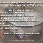 Receita de Mingau das Almas para ser oferecido aos Pretos Velhos