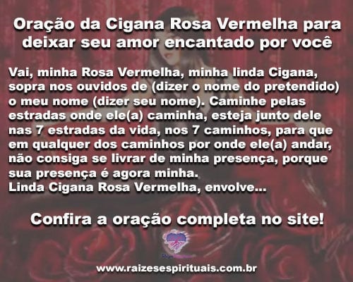 Oração a Cigana Rosa Vermelha para deixar seu amor 