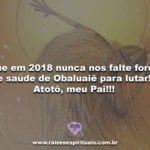 Que em 2018 nunca nos a falte força e saúde de Obaluaiê para lutar!