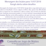 Mensagem dos búzios para 15/07/2018: Xangô alerta sobre desafios