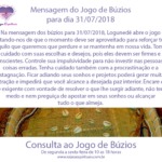 Mensagem dos búzios para 31/07/2018: Logunedé abre o jogo de hoje