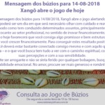 Mensagem dos búzios para 14-08-2018: Xangô abre o jogo do dia