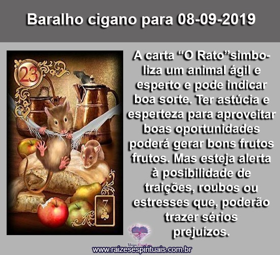 Carta do Baralho cigano para 08-09-2019: "O Rato"