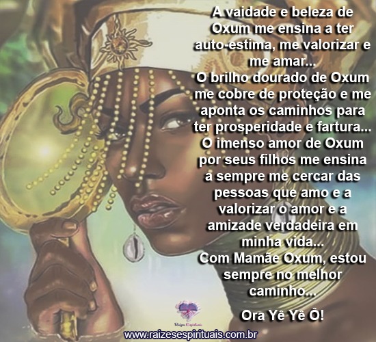 manto dourado de Mamãe Oxum