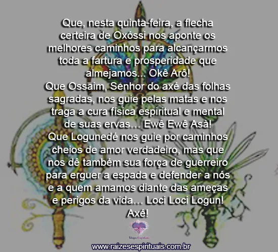 Confira uma singela prece aos Orixás regentes da quinta-feira Confira uma singela prece aos Orixás regentes da quinta-feira