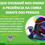 Que Oxumarê nos ensine a prudência da cobra diante dos perigos