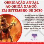 Obrigação anual ao Orixá Xangô em Setembro de 2020