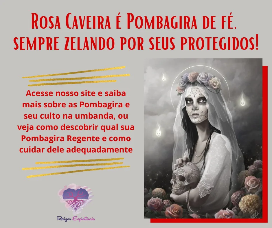 Frases exu , pomba gira - Sacode o pó que chegou Rosa Caveira