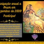 Obrigação anual a Oxum em Dezembro de 2020! Participe!