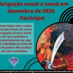 Obrigação anual a Iansã em dezembro de 2020. Participe!