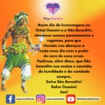 5 de Outubro é dia de homenagens ao Orixá Ossaim e a São Benedito!